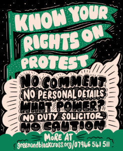 Know Your Rights on protest. This graphic lists the 5 Key Messages.